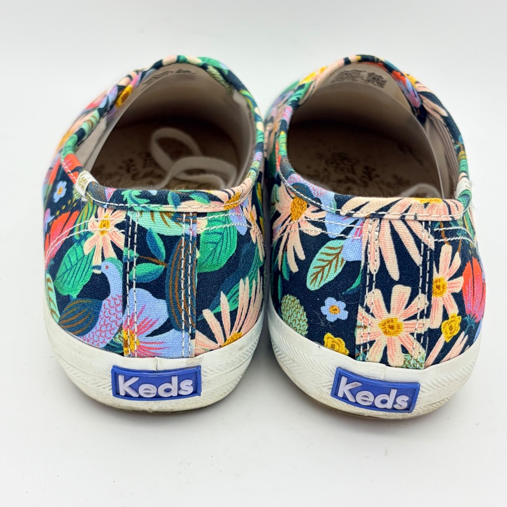 Keds x Rifle Paper Co Champion Dovecote Floral Sneakers Navy Multi 9.5 Canvas - Picture 4 of 9